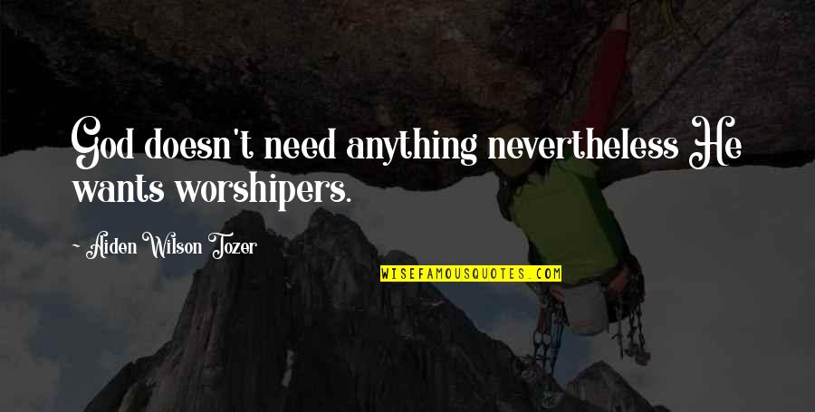 Mannherz Orthopedic Doctor Quotes By Aiden Wilson Tozer: God doesn't need anything nevertheless He wants worshipers.