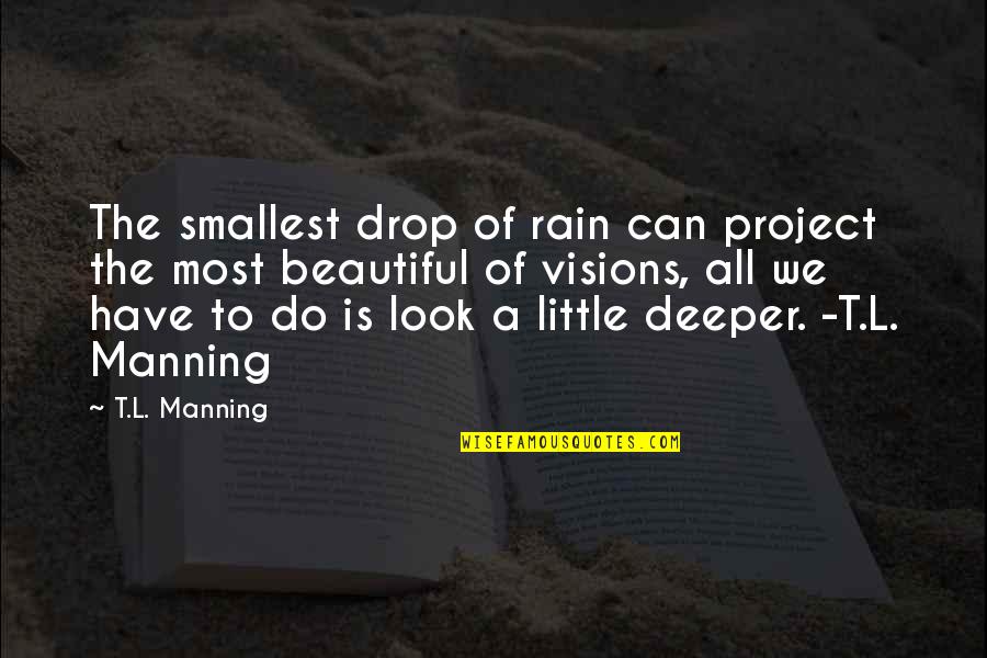 Manning's Quotes By T.L. Manning: The smallest drop of rain can project the Manning's Quotes By T.L. Manning: The smallest drop of rain can project the