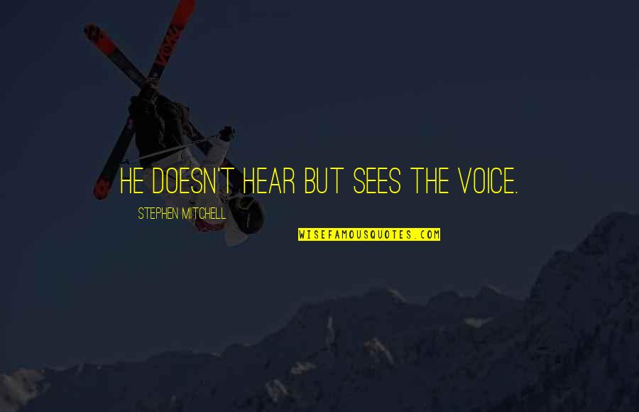 Manns Rv Quotes By Stephen Mitchell: He doesn't hear but sees the Voice.