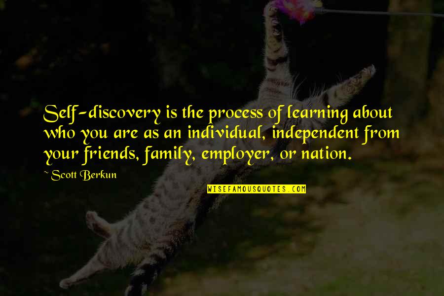 Manny Calavera Spanish Quotes By Scott Berkun: Self-discovery is the process of learning about who