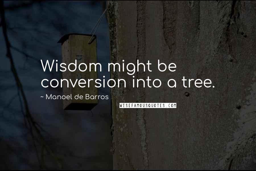 Manoel De Barros quotes: Wisdom might be conversion into a tree.