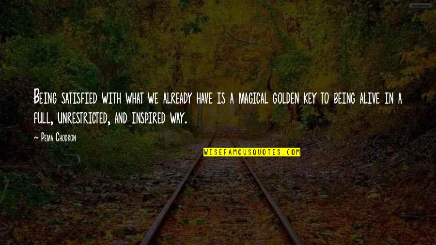 Manova Assumptions Quotes By Pema Chodron: Being satisfied with what we already have is