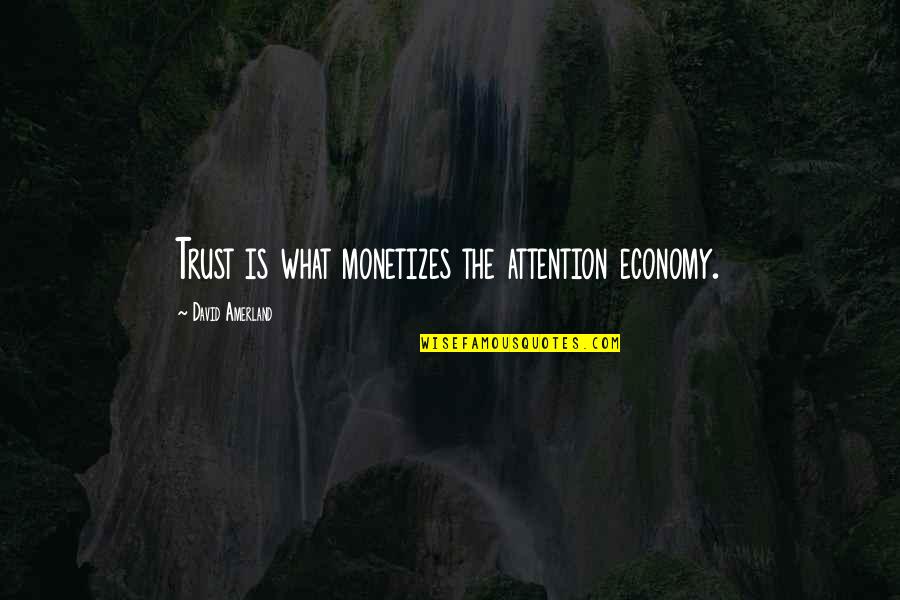 Man's Dual Nature Quotes By David Amerland: Trust is what monetizes the attention economy.