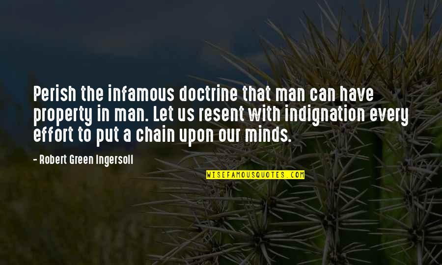 Man's Effort Quotes By Robert Green Ingersoll: Perish the infamous doctrine that man can have