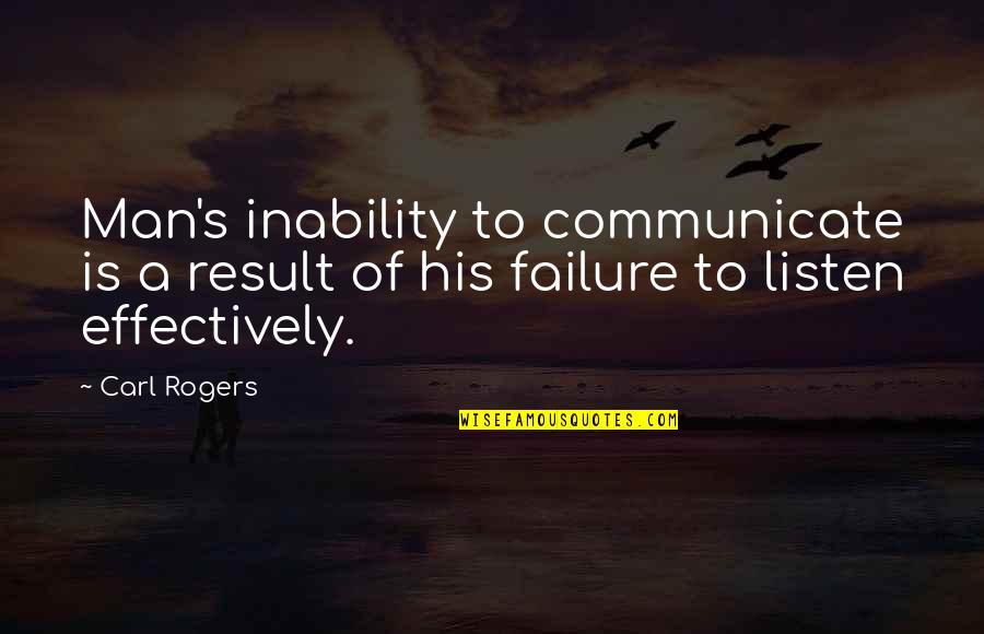 Man's Quotes By Carl Rogers: Man's inability to communicate is a result of