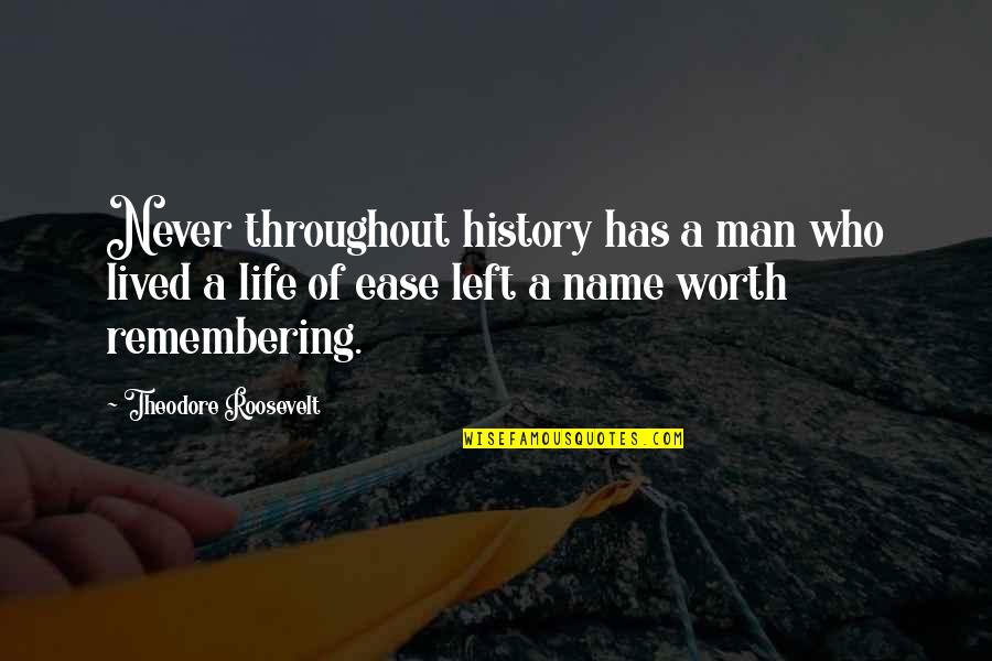 Man's Struggle Quotes By Theodore Roosevelt: Never throughout history has a man who lived