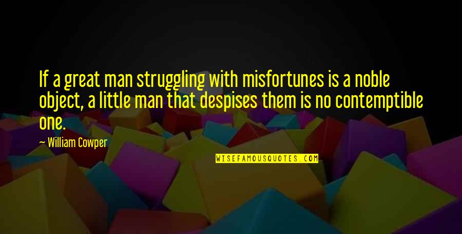 Man's Struggle Quotes By William Cowper: If a great man struggling with misfortunes is Man's Struggle Quotes By William Cowper: If a great man struggling with misfortunes is