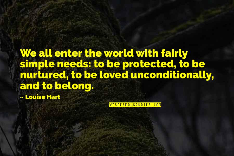 Man's True Nature Quotes By Louise Hart: We all enter the world with fairly simple