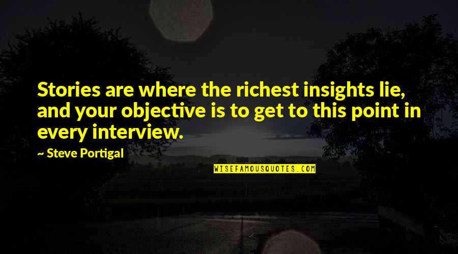 Mansai Inc Quotes By Steve Portigal: Stories are where the richest insights lie, and