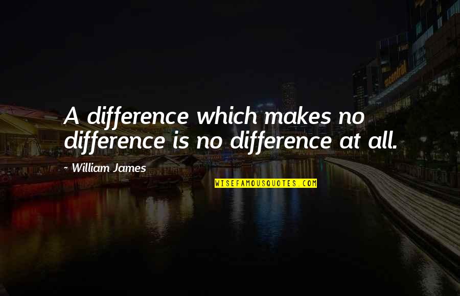 Manscape Quotes By William James: A difference which makes no difference is no