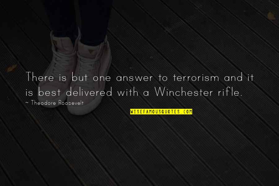 Manselle Pins Quotes By Theodore Roosevelt: There is but one answer to terrorism and