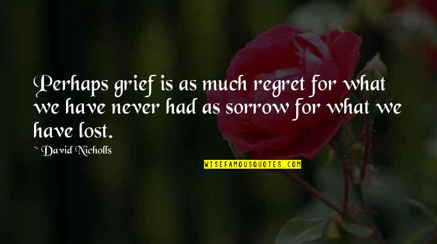 Manship Jackson Quotes By David Nicholls: Perhaps grief is as much regret for what
