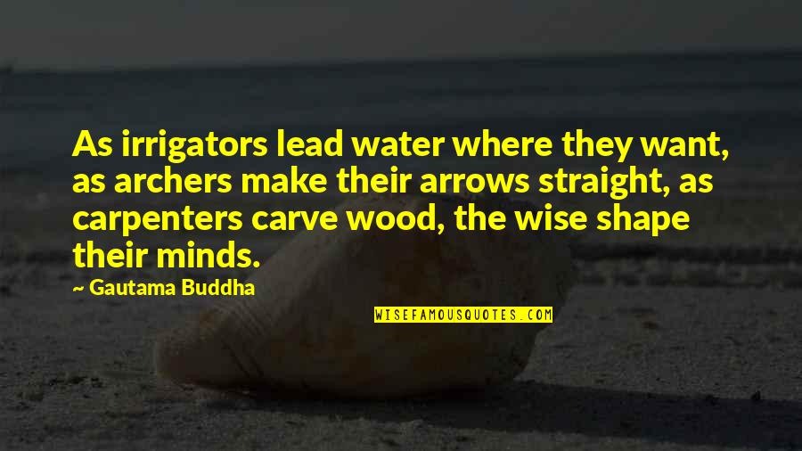 Manslaughter In Spanish Quotes By Gautama Buddha: As irrigators lead water where they want, as