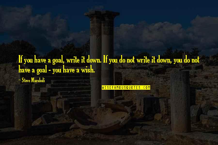 Mansons Followers Quotes By Steve Maraboli: If you have a goal, write it down.