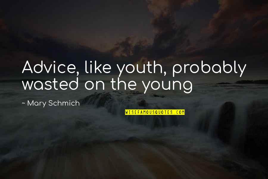 Mansory For Sale Quotes By Mary Schmich: Advice, like youth, probably wasted on the young