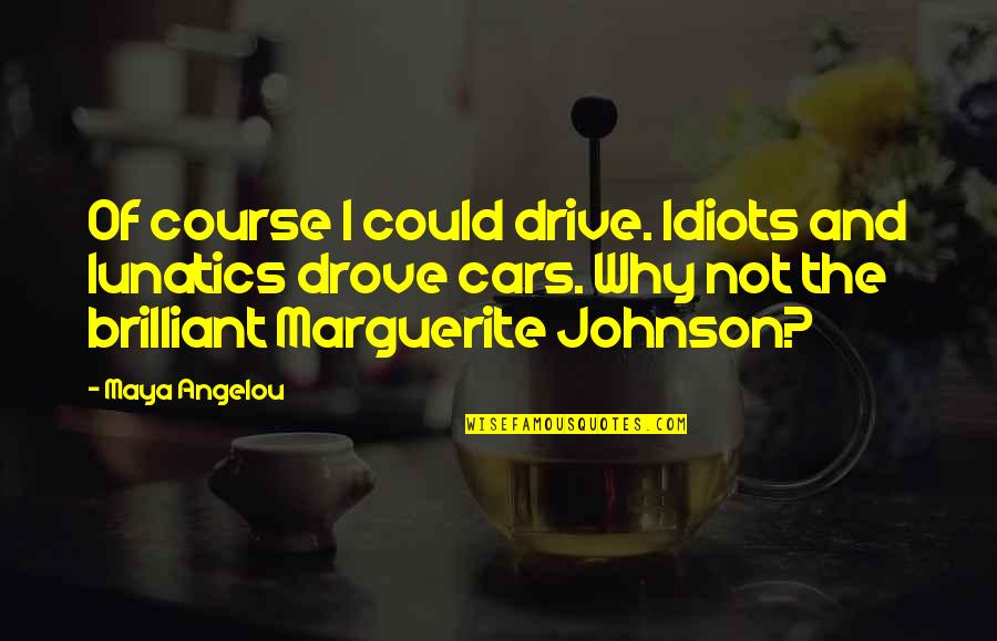 Mantecon Studios Quotes By Maya Angelou: Of course I could drive. Idiots and lunatics Mantecon Studios Quotes By Maya Angelou: Of course I could drive. Idiots and lunatics
