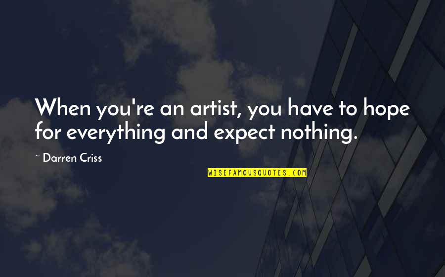Mantini Funeral Home Quotes By Darren Criss: When you're an artist, you have to hope