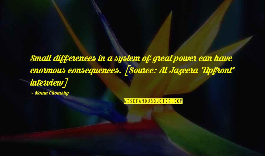 Mantuvo Sinonimo Quotes By Noam Chomsky: Small differences in a system of great power