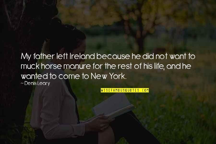 Manure Quotes By Denis Leary: My father left Ireland because he did not