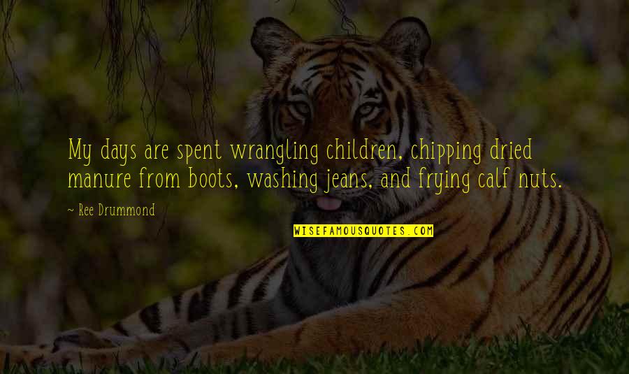 Manure Quotes By Ree Drummond: My days are spent wrangling children, chipping dried Manure Quotes By Ree Drummond: My days are spent wrangling children, chipping dried