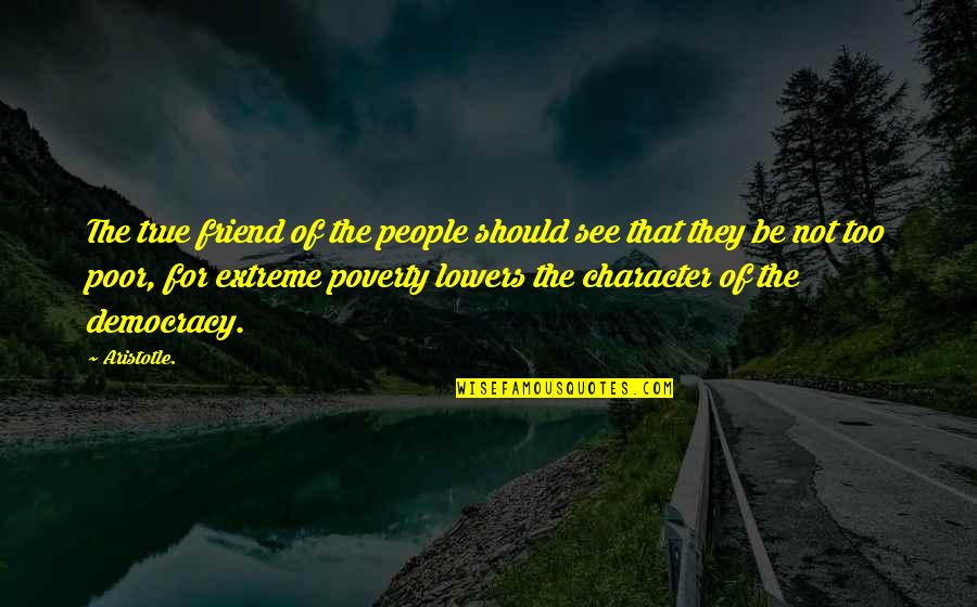 Manw Quotes By Aristotle.: The true friend of the people should see