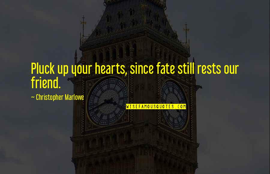 Manwell Quotes By Christopher Marlowe: Pluck up your hearts, since fate still rests Manwell Quotes By Christopher Marlowe: Pluck up your hearts, since fate still rests