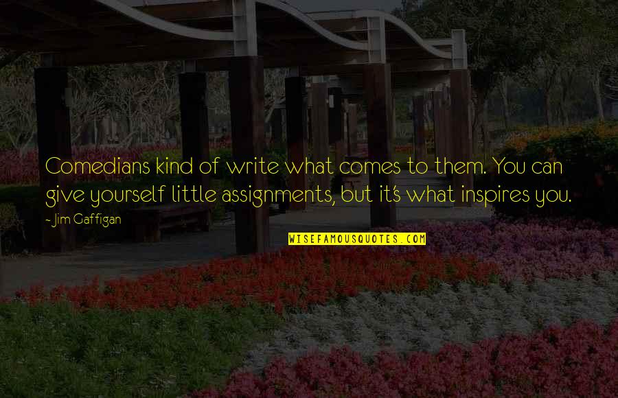 Many Assignments Quotes By Jim Gaffigan: Comedians kind of write what comes to them.