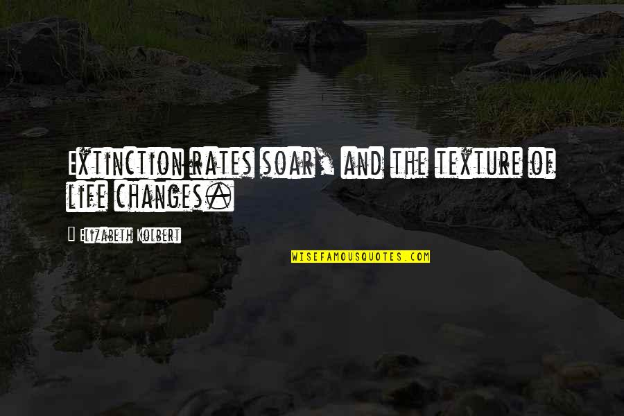 Many Changes In Life Quotes By Elizabeth Kolbert: Extinction rates soar, and the texture of life
