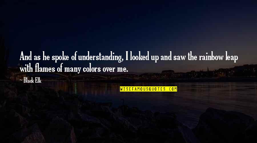 Many Colors Quotes By Black Elk: And as he spoke of understanding, I looked