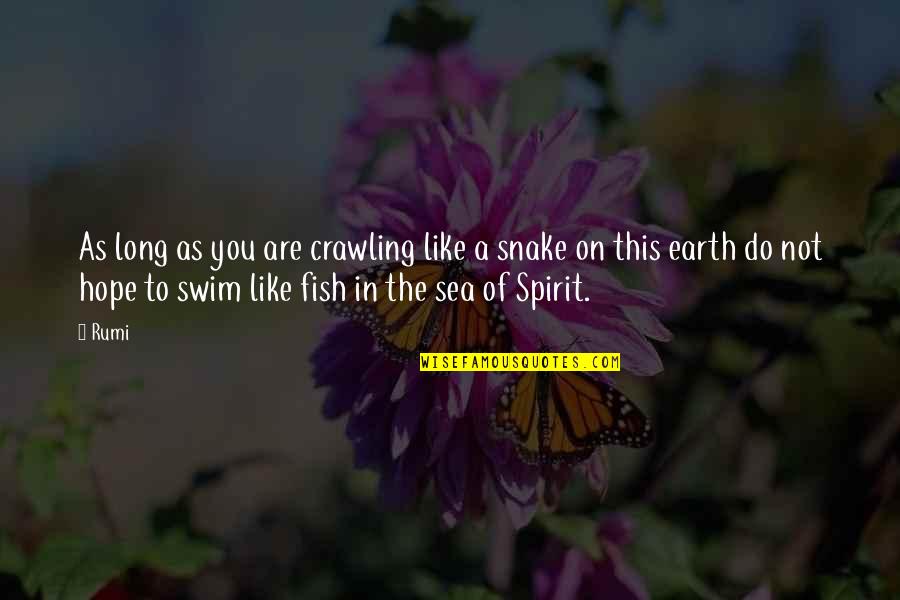 Many Fish In The Sea Quotes By Rumi: As long as you are crawling like a