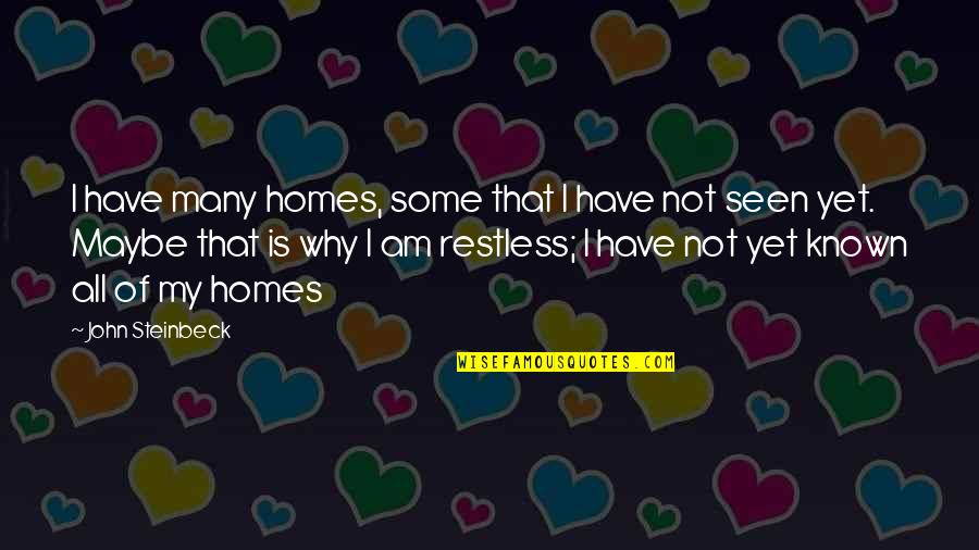 Many Homes Quotes By John Steinbeck: I have many homes, some that I have