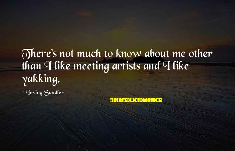 Many Meetings Quotes By Irving Sandler: There's not much to know about me other Many Meetings Quotes By Irving Sandler: There's not much to know about me other