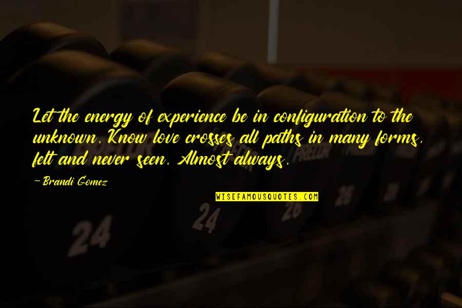 Many Paths In Life Quotes By Brandi Gomez: Let the energy of experience be in configuration