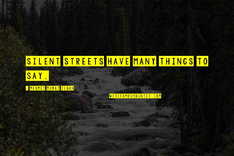 Many Things To Say Quotes By Mehmet Murat Ildan: Silent streets have many things to say.