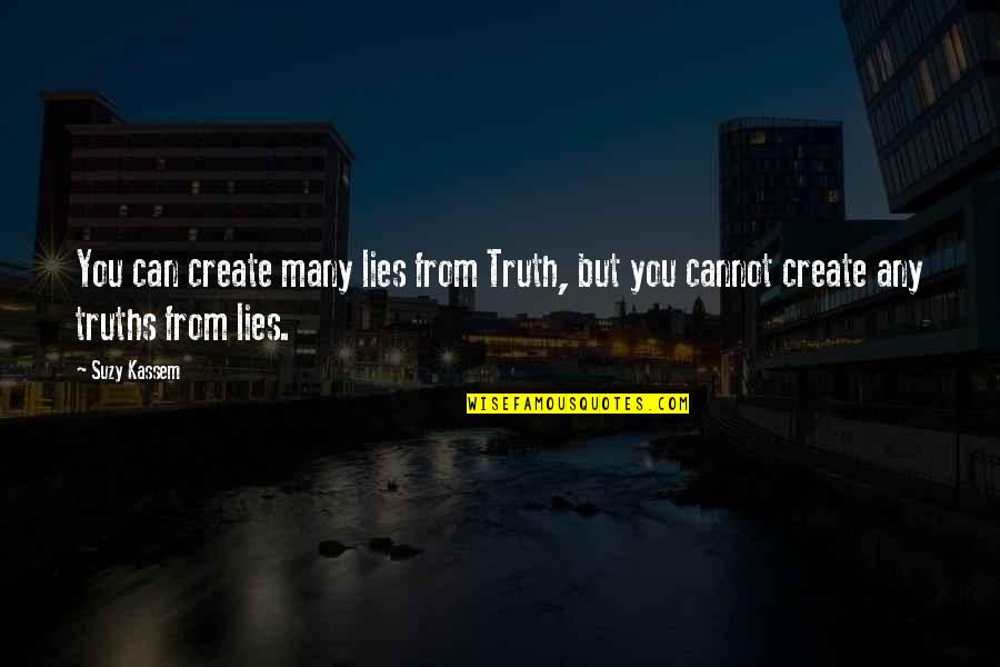 Many Truths Quotes By Suzy Kassem: You can create many lies from Truth, but