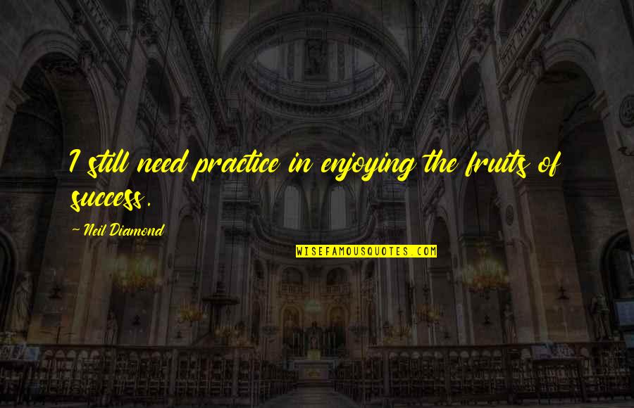 Manzanas In English Quotes By Neil Diamond: I still need practice in enjoying the fruits