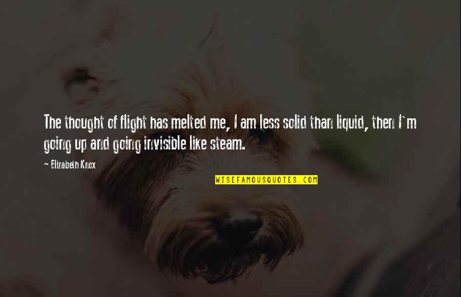 Manzanillo Limon Quotes By Elizabeth Knox: The thought of flight has melted me, I Manzanillo Limon Quotes By Elizabeth Knox: The thought of flight has melted me, I