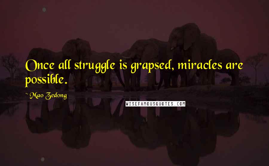 Mao Zedong quotes: Once all struggle is grapsed, miracles are possible.