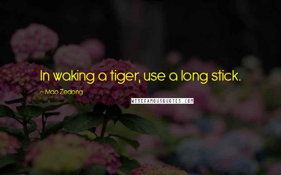 Mao Zedong quotes: In waking a tiger, use a long stick.