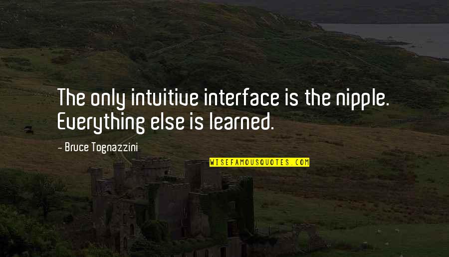 Mapagpanggap Quotes By Bruce Tognazzini: The only intuitive interface is the nipple. Everything