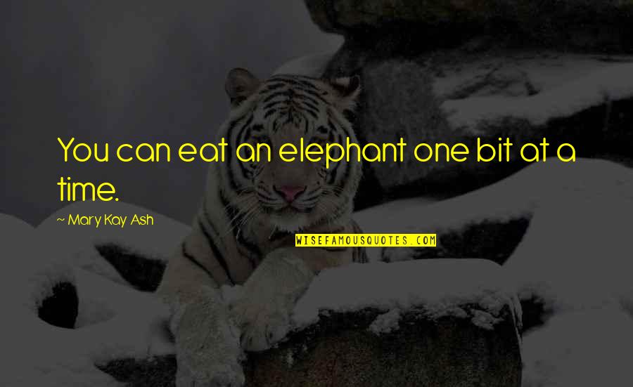 Mapagpanggap Quotes By Mary Kay Ash: You can eat an elephant one bit at