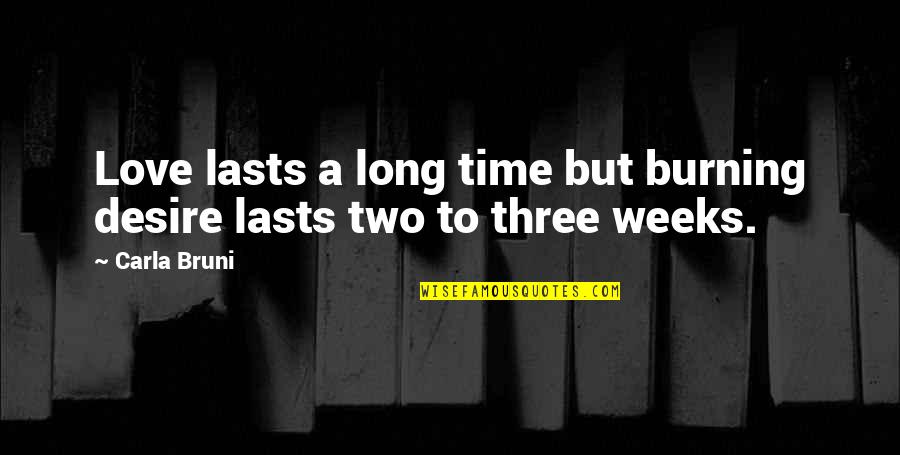 Mapaseka Koetle Quotes By Carla Bruni: Love lasts a long time but burning desire