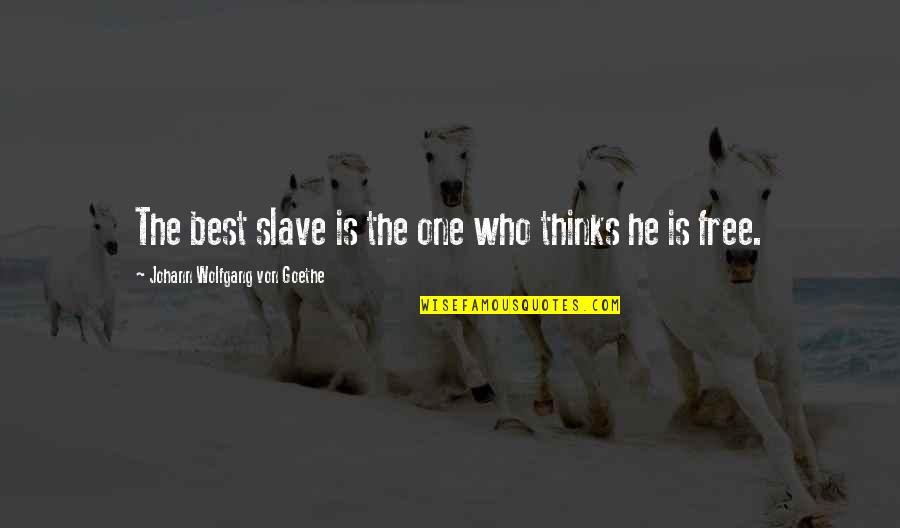 Mapix Quote Quotes By Johann Wolfgang Von Goethe: The best slave is the one who thinks