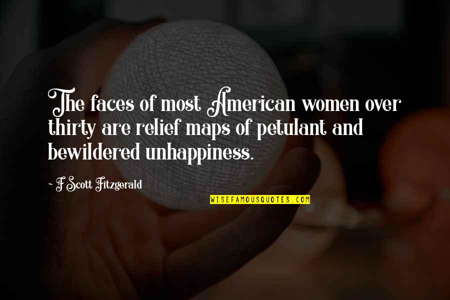 Maps And Quotes By F Scott Fitzgerald: The faces of most American women over thirty