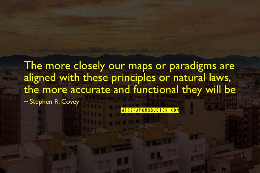 Maps And Quotes By Stephen R. Covey: The more closely our maps or paradigms are