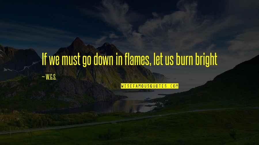 Maquiavelo Pensamiento Quotes By W.G.S.: If we must go down in flames, let