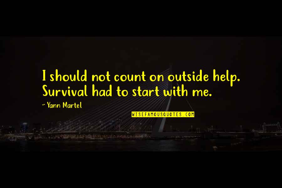 Maquillarse Yo Quotes By Yann Martel: I should not count on outside help. Survival