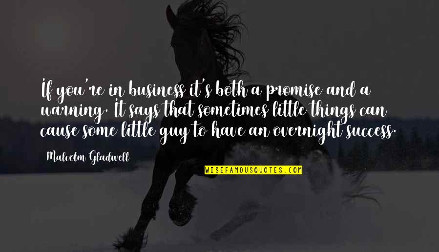 Maraing Quotes By Malcolm Gladwell: If you're in business it's both a promise