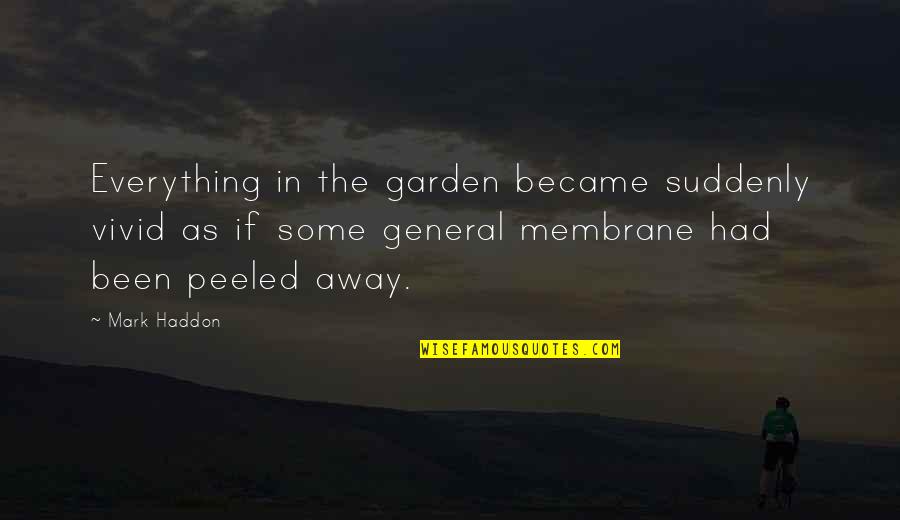 Maralee Rush Quotes By Mark Haddon: Everything in the garden became suddenly vivid as Maralee Rush Quotes By Mark Haddon: Everything in the garden became suddenly vivid as