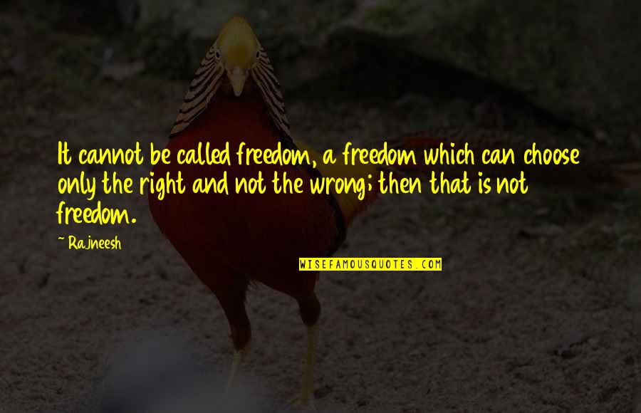 Mararanasan Quotes By Rajneesh: It cannot be called freedom, a freedom which